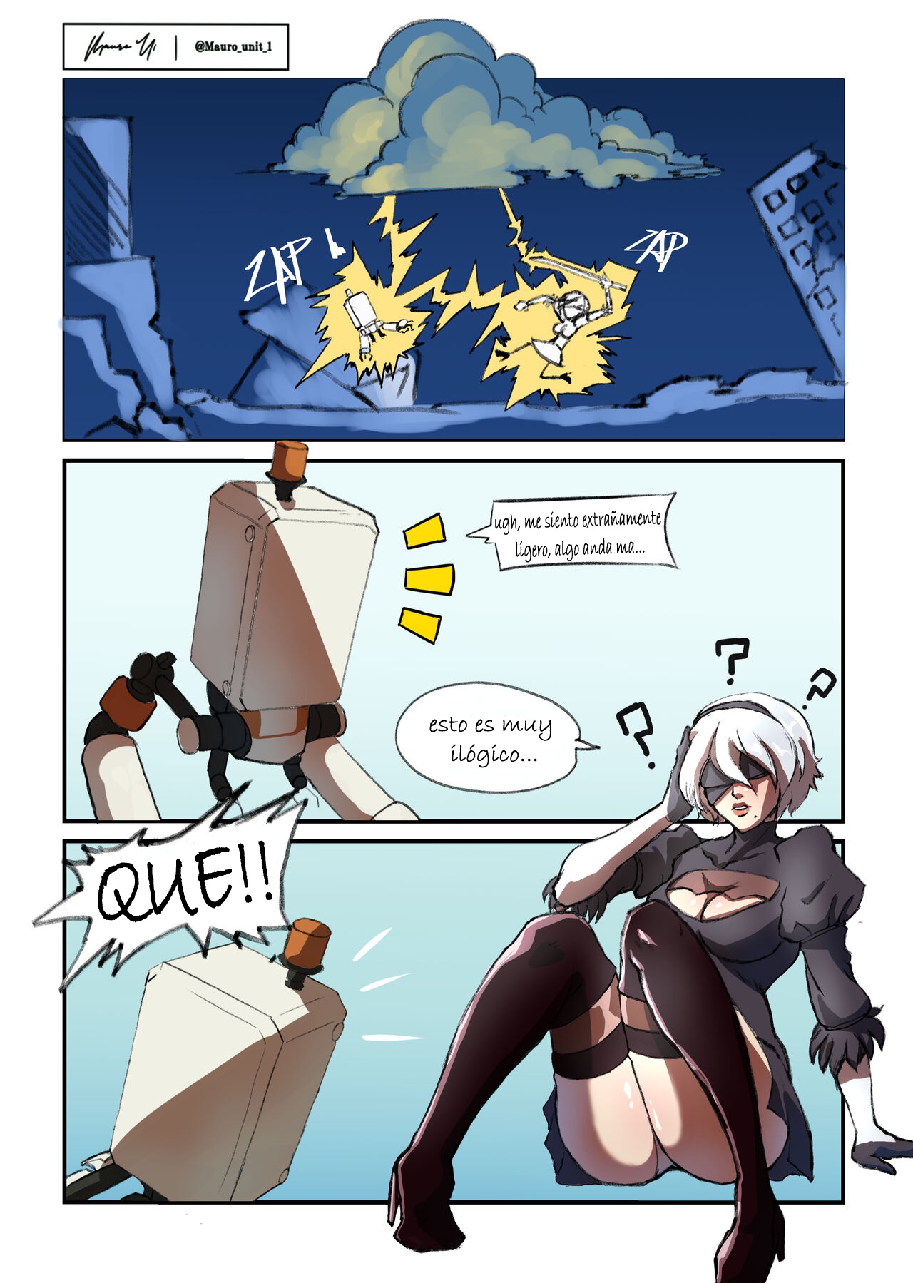 Amo ❤ [Mauro_Unit] 2B Body Swap (Nier: Automata Hentai) en español